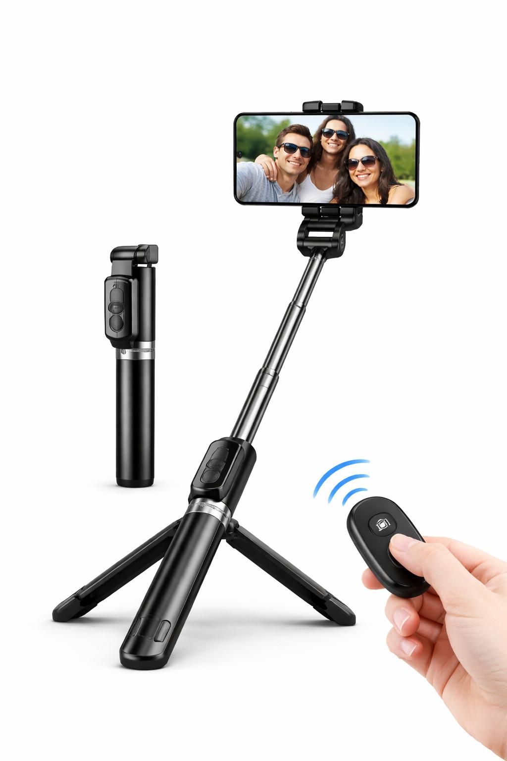 trépied canne à selfie+commande pour photo à distance