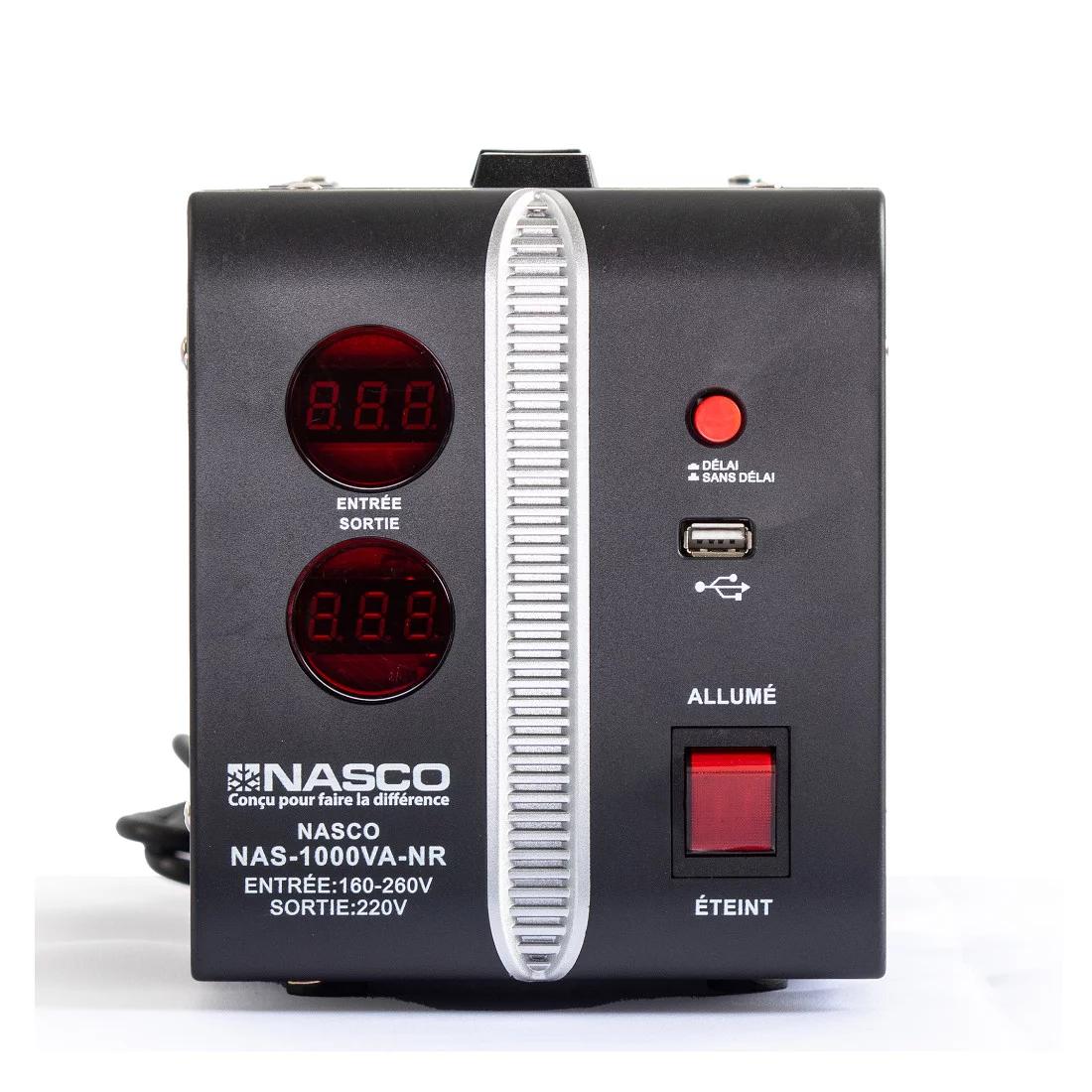 NASCO STABILISATEUR AUTOMATIQUE 1000VA COMPTEUR DIGITAL - NAS-1000VA-NR