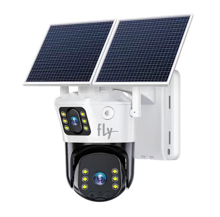 Caméra de Surveillance Solaire Double Objectif