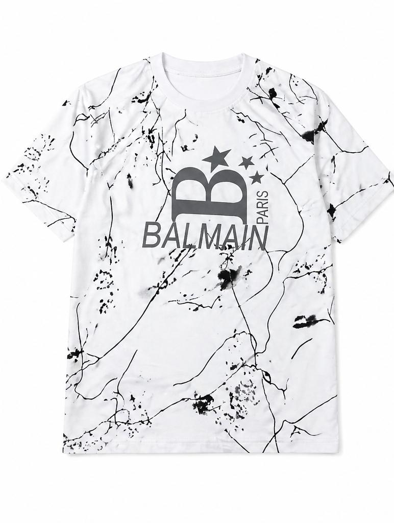 T-SHIRT BLANC MARBRÉ